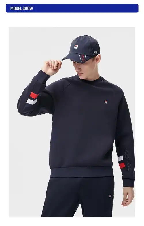 filaathletics斐乐官方男子套头卫衣2021冬季新款运动套头衫rd宝蓝nv