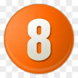 蓝色的数字序号8图标