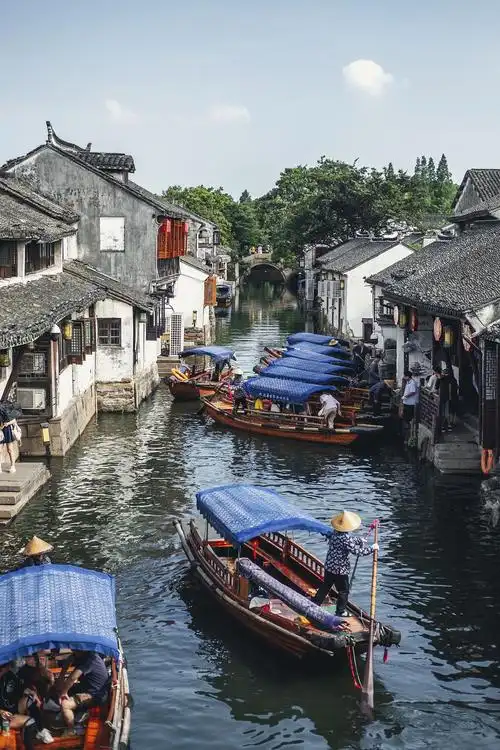 苏州周庄古镇秋日景色