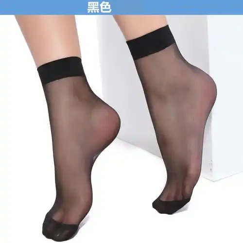浪莎包芯丝短袜超薄透明防勾丝袜耐穿透气夏季肉色女袜子5双装