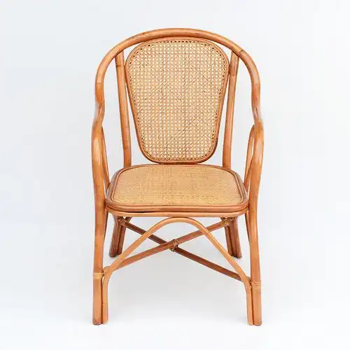 藤椅子靠背椅单人座椅老人阳台简约休闲天然真藤办公椅子家用