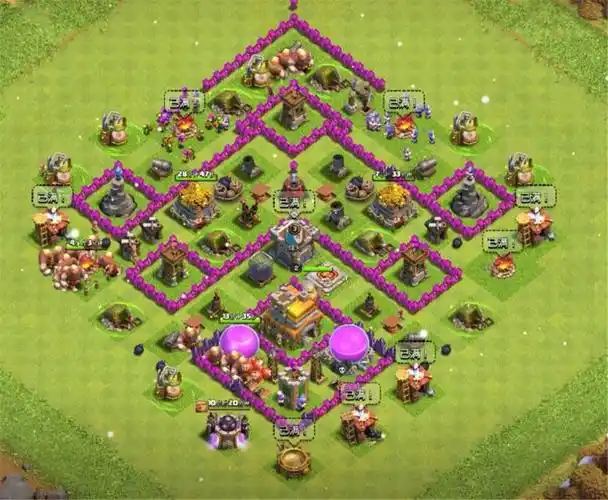 7本七本"牛逼克拉斯"阵,部落冲突阵型分享,7本七本"牛逼克拉斯"阵分享