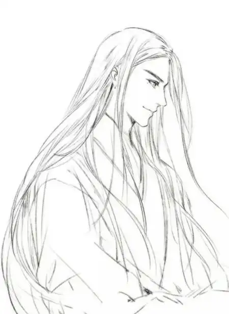 15张超帅古风美男线稿图古风人物线稿临摹图集美图