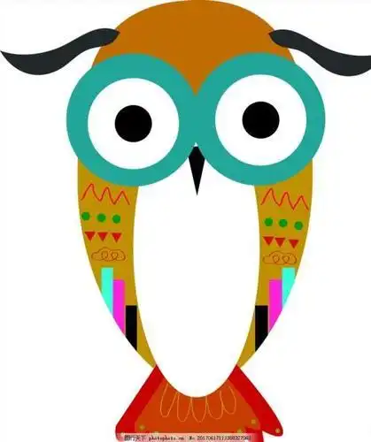 卡通动物眼睛简笔画彩色