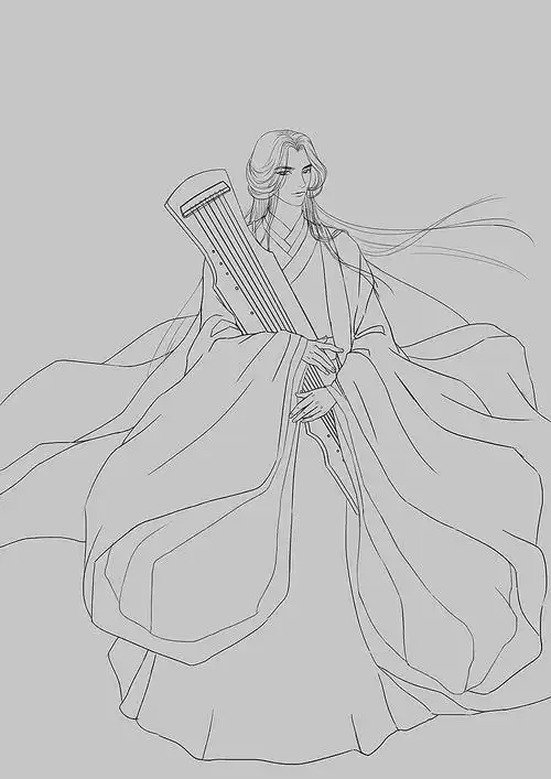 原创插画古风板绘楚晚宁系列