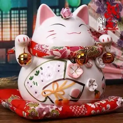 招桃花摆件招财猫图片