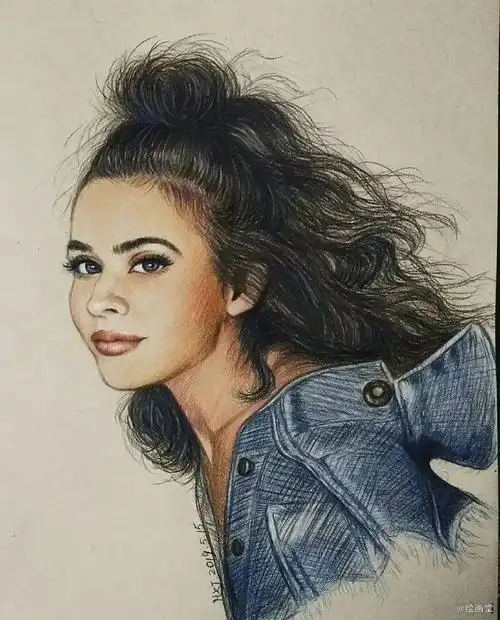 彩铅画人物,彩铅画肖像,彩铅,人物画