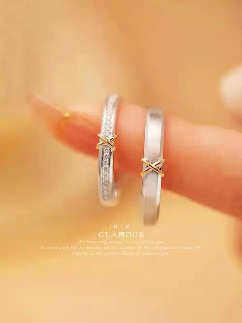 很有意思的一对结婚戒指甘梦西安钻戒