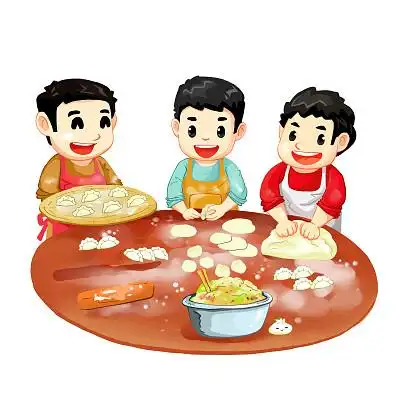 高高兴兴包饺子冬至食物元素节日png素材冬至冬至食物元素