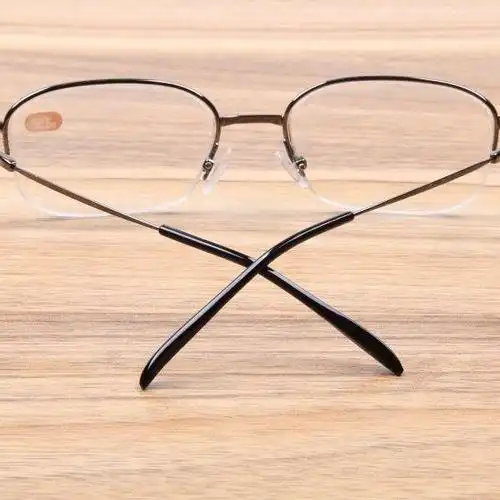 近视眼镜商务半框男女同款超轻金属架