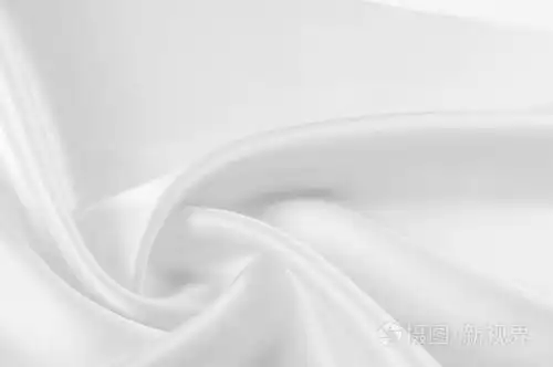 纹理, 背景, 图案.白色真丝面料, 光滑典雅