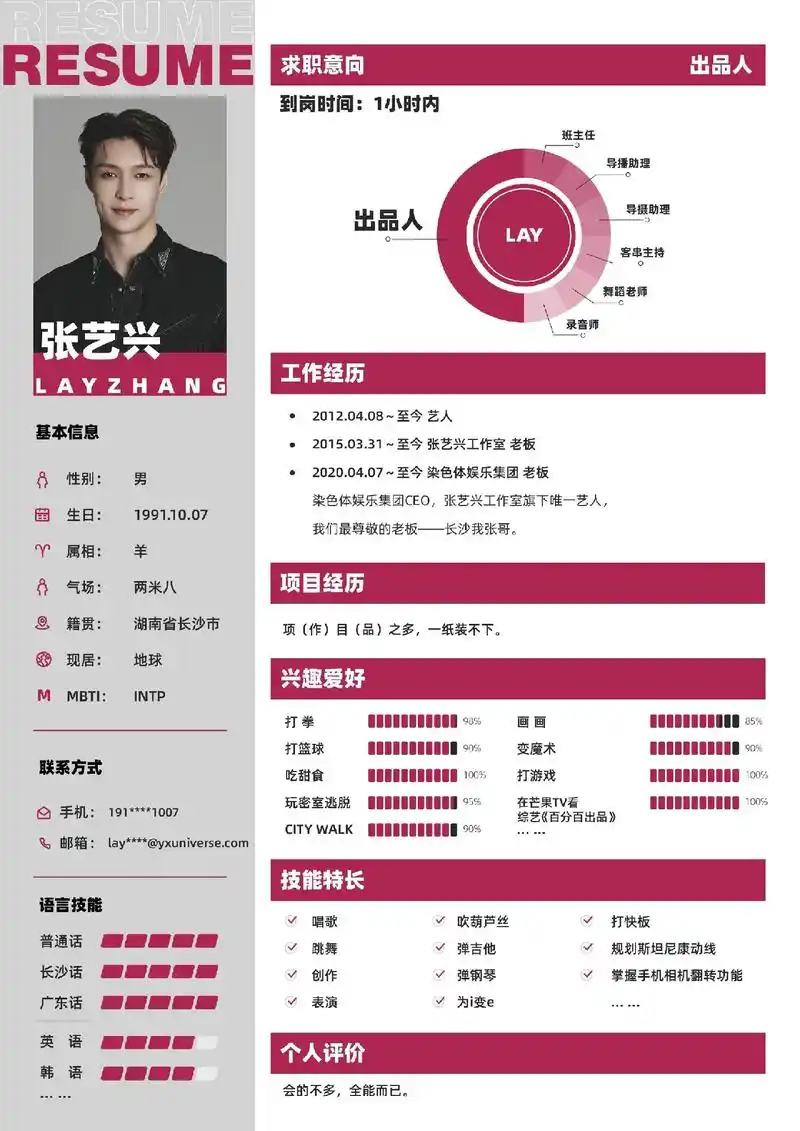 《百分百出品》张艺兴个人简历,简直是全能人士了, - 抖音