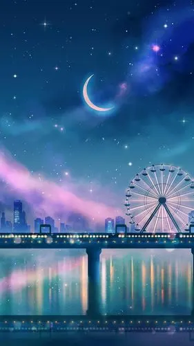 奇妙的夜晚唯美插画手机壁纸 第二辑