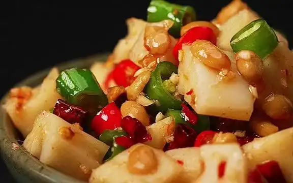四川农家小凉菜 水豆豉炝藕丁 ,开胃下饭,全家人都爱吃!