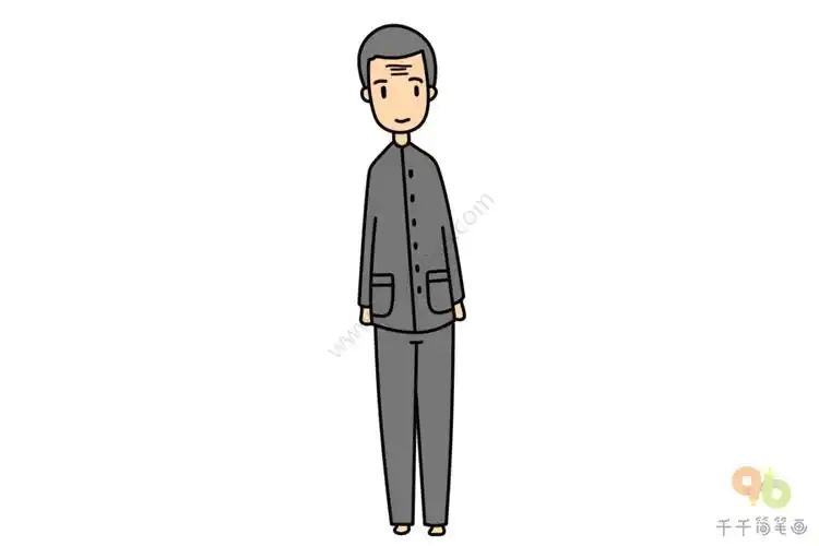 成人穿搭男士正装简笔画