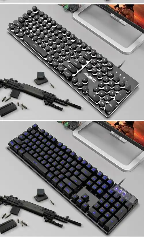 黑爵铠甲战士机械手感薄膜键盘 台式电脑笔记本游戏背光朋克键盘