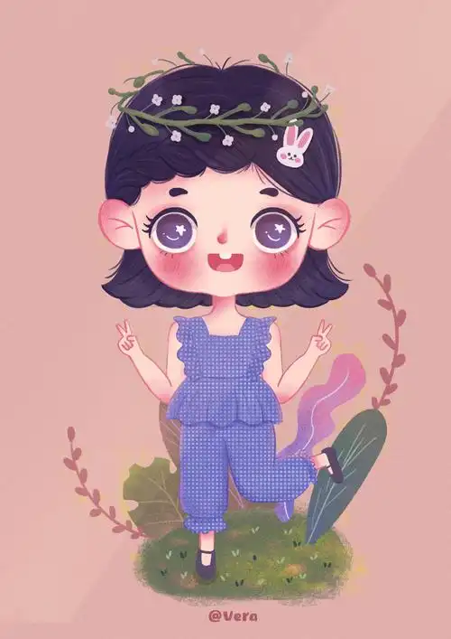 扁平插画——可爱儿童套装插画