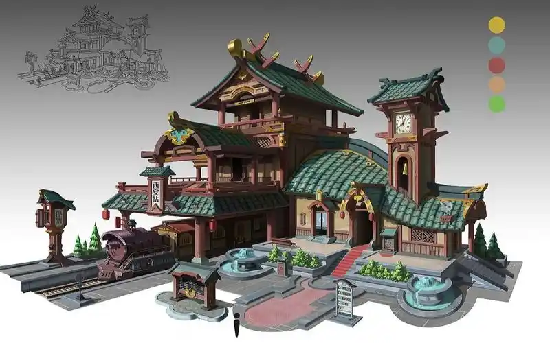 【3d建模】古风场景建筑3dmax建模,零基础入门手把手教学!