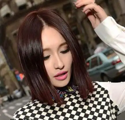 适合夏天的中分短发直发,短发图片,发型图片