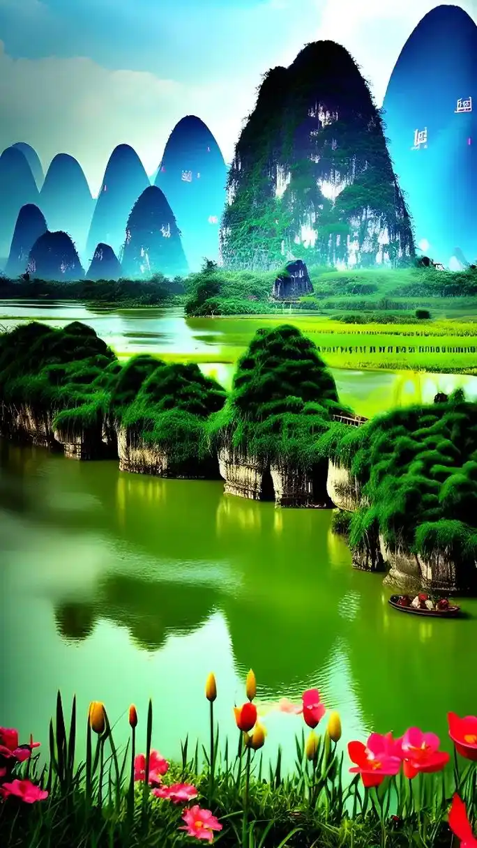 桂林山水美景以其独特的喀斯特地貌和自然风光吸引 - 抖音