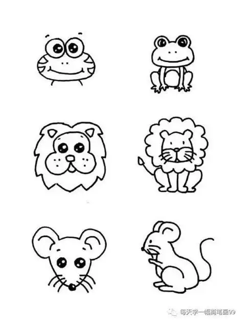 100种简笔画法超级实用的素材动物简笔画动物简笔画小动物简单可爱