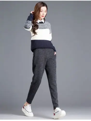 毛线裤女外穿针织裤子女2018新款