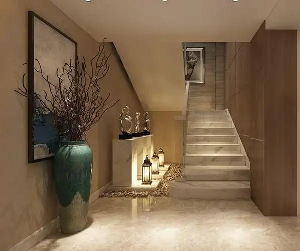 绿茵半岛400平现代简约风格,简单大方时尚感十足---楼梯设计