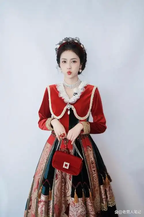 歌剧团四小天鹅里的白天鹅白鹿姐姐,这一身红裙宫廷风穿搭真的好优雅