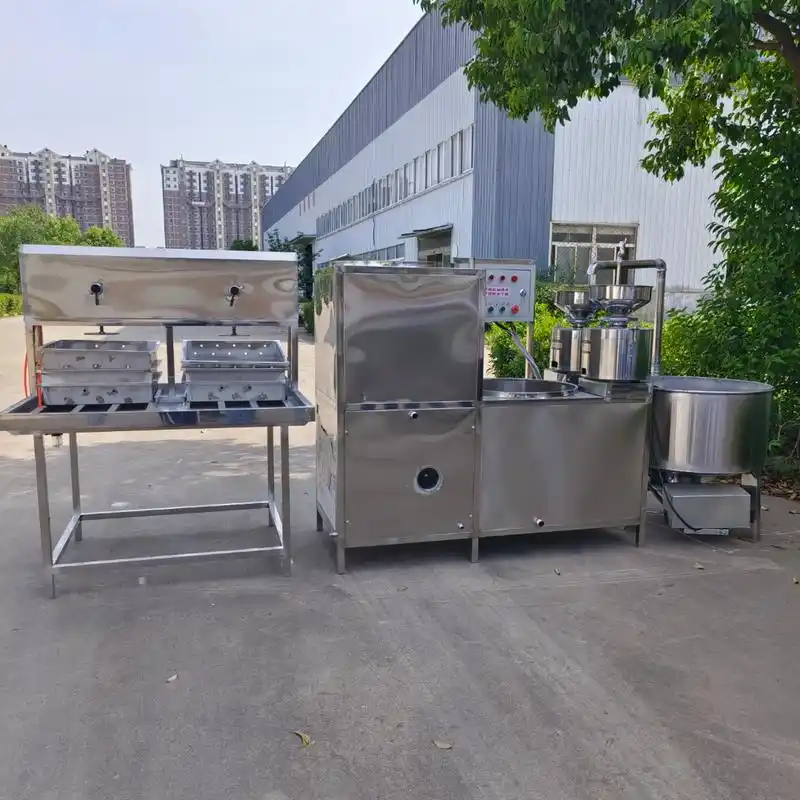 全自动豆腐一体机,包括磨浆机,煮浆设备,豆腐成型机设备.
