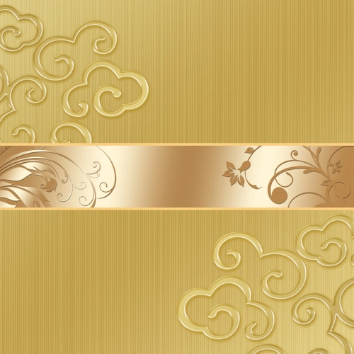 质感金色复古花纹海报背景模板