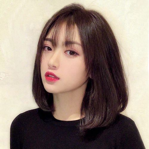 假发女中长款锁骨发空气刘海内扣款修颜减龄整顶全头套短直发头套