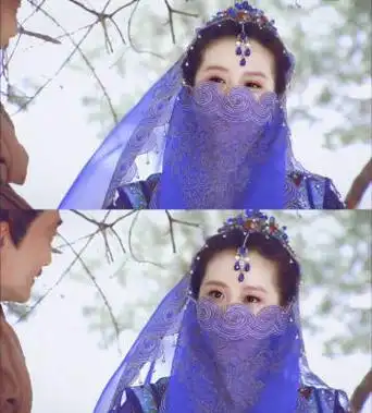 古装剧9位蓝色面纱美人白鹿赵露思谁更媚赵丽颖冷艳热巴遮脸还是顶级
