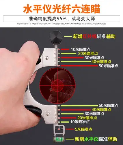 奔驰弹弓304不锈钢玛莎弹弓拉蒂扁皮免绑快压激光瞄精准竞技弹工