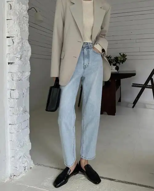 韩国女装裤型满分找不到缺点的牛仔裤