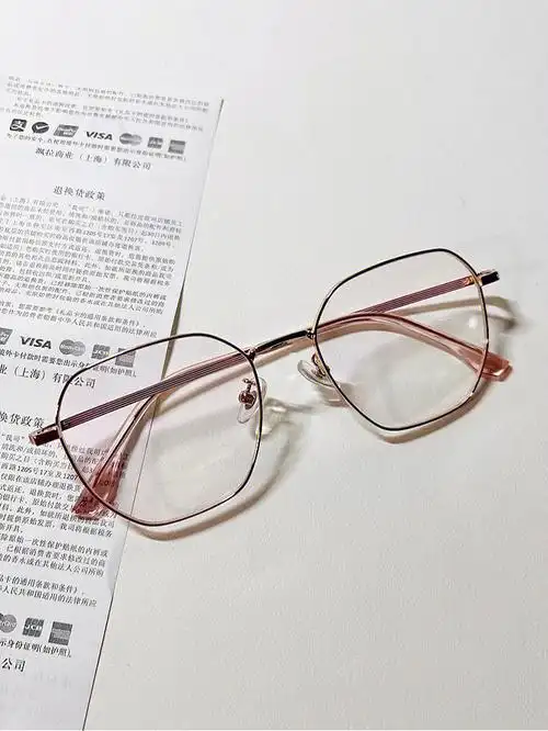 雷诺眼镜属实是给我少女感拿捏啦金属粉眼镜好显白啊99镜腿是透粉色