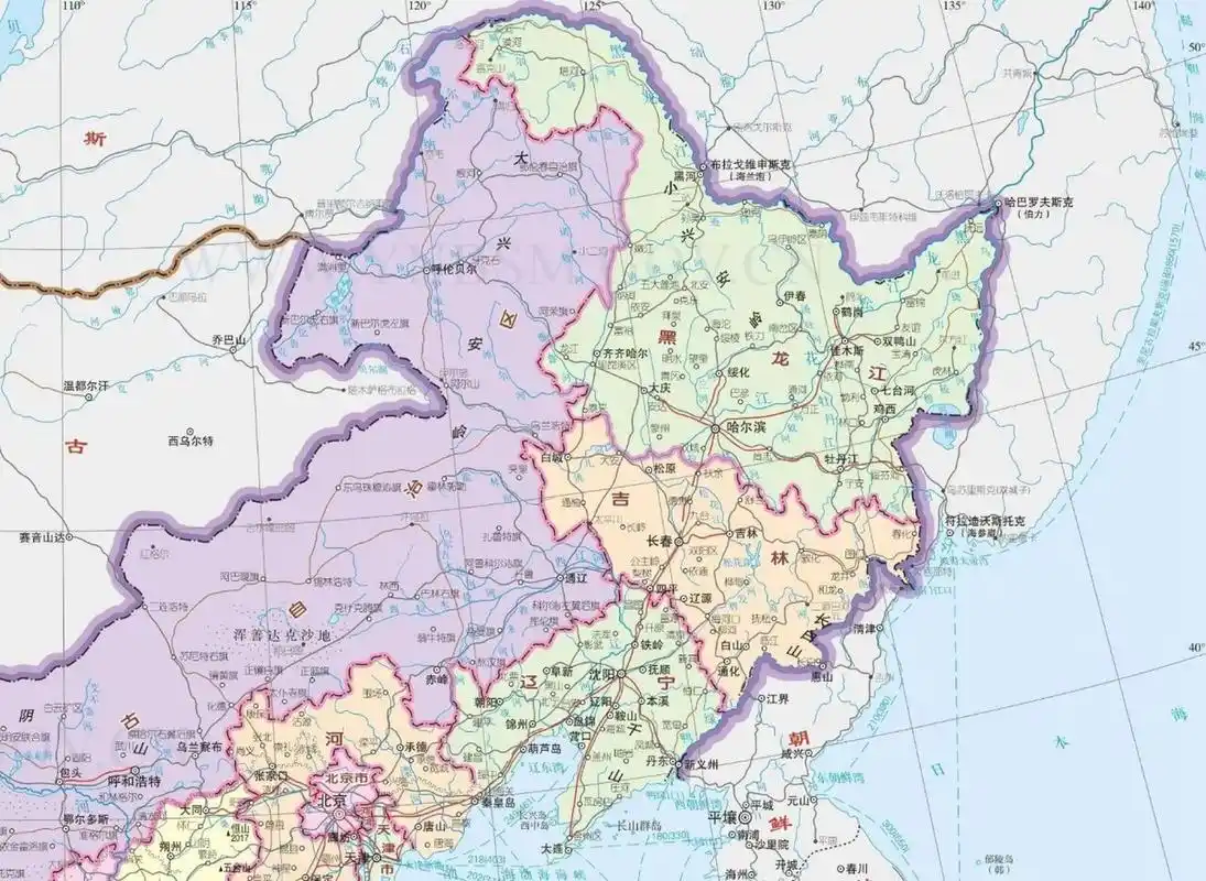 东北地区政区图