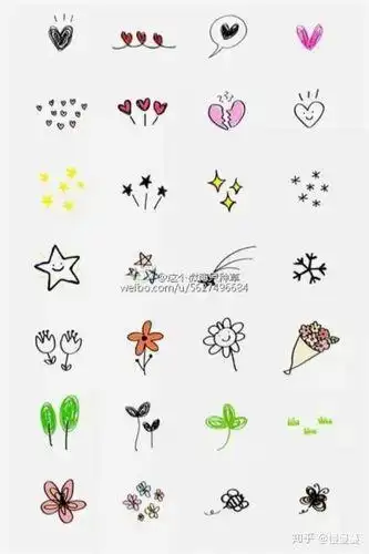 手抄报装饰点缀小图案简笔画