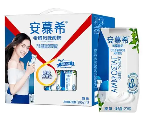 伊利安慕希希腊风味常温酸奶原味205g12盒礼盒装