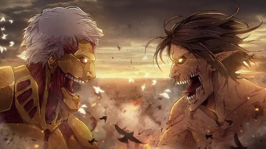 艾伦耶格尔 eren attack 莱纳·布朗 reiner braun 铠之巨人 4k壁纸