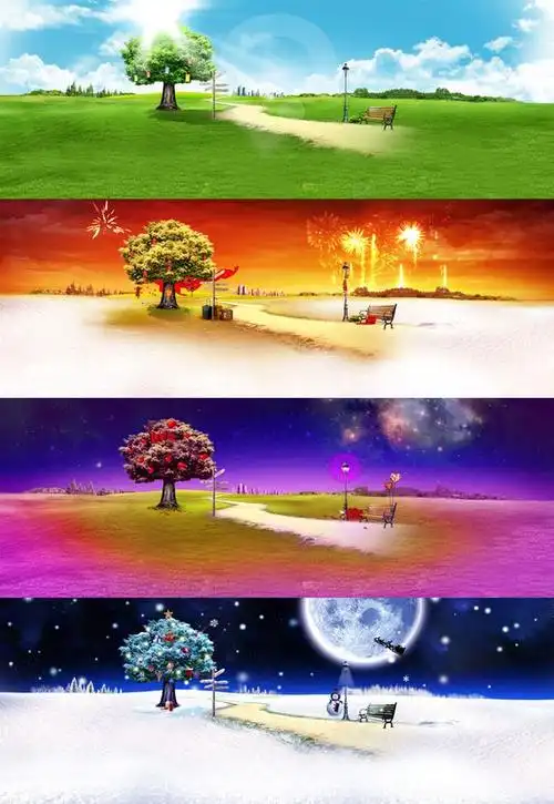 四季风景图片psd分层素材.jpg