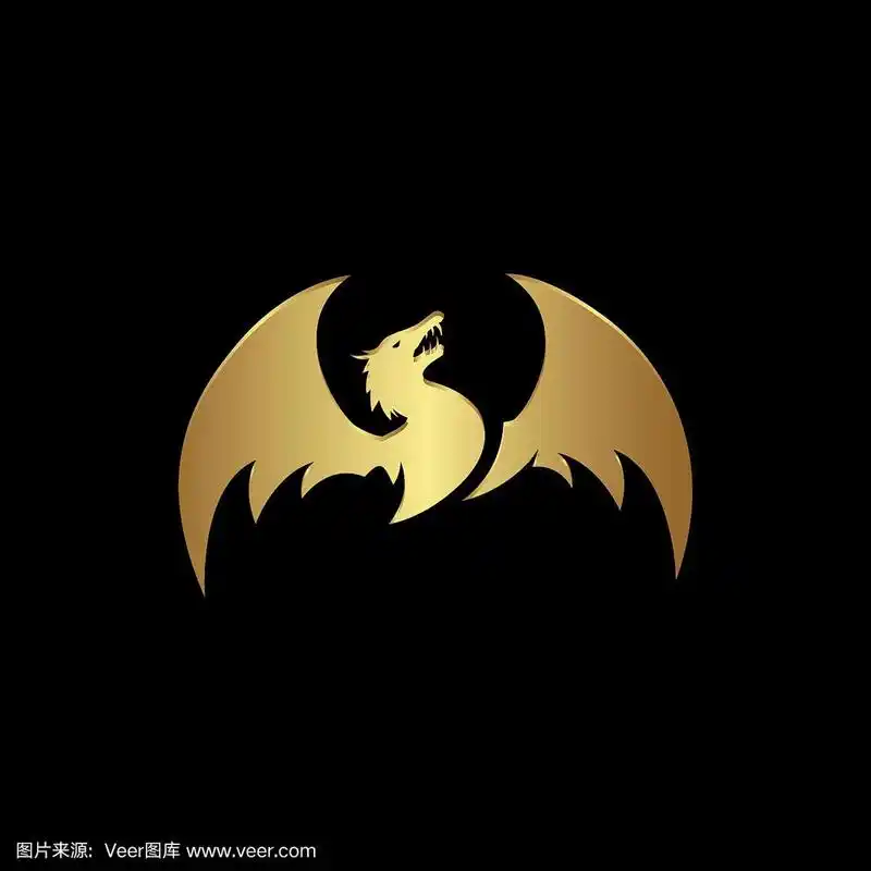 简洁时尚的平面龙标志设计矢量符号插图