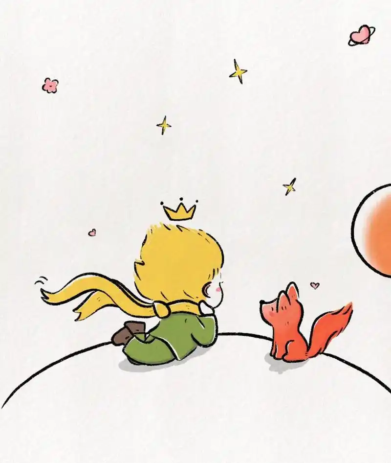 超可爱简笔画教程:小王子和小狐狸9502 对你来说 我和千千万万个