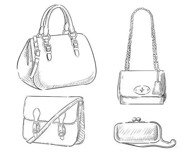时尚_包_手包_配饰_手提包_素描_矢量_女性时装_插画_图片大全—全景