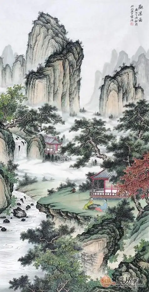 山水国画图片传统国画山水图片大全