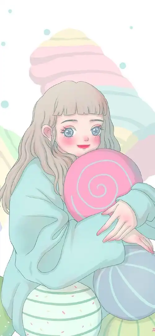 少女心壁纸高清壁纸 可爱简约 插画手绘 cr. @我是花小旦