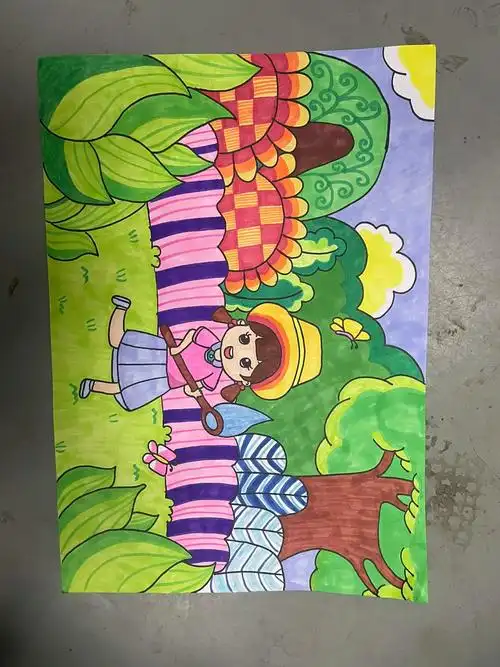 主题画拥抱春天