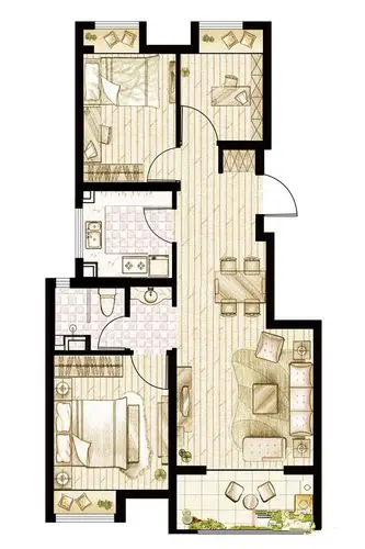 万科金域华府三室二厅一卫