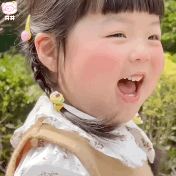 萌娃丸子妹表情包动图