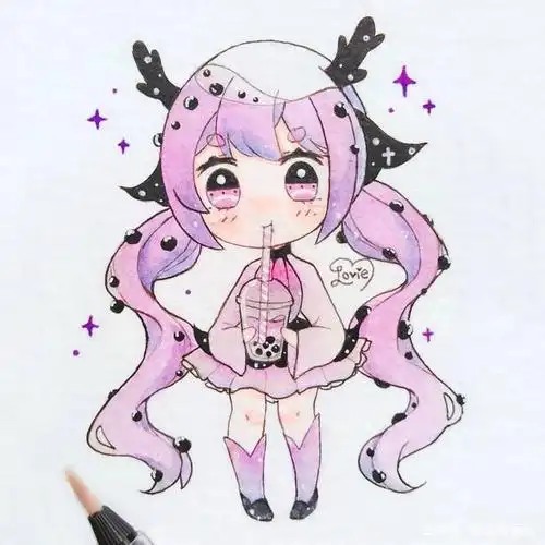 超萌的动漫q版插画,都是乖乖女,一个比一个可爱