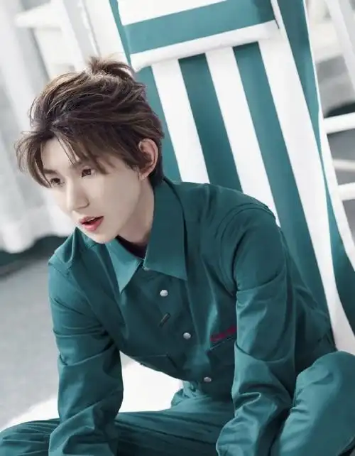 王源紫色挑染发型